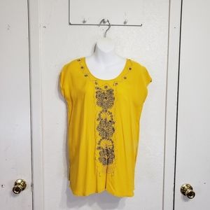 Handmade Mexican Blouse Yellow